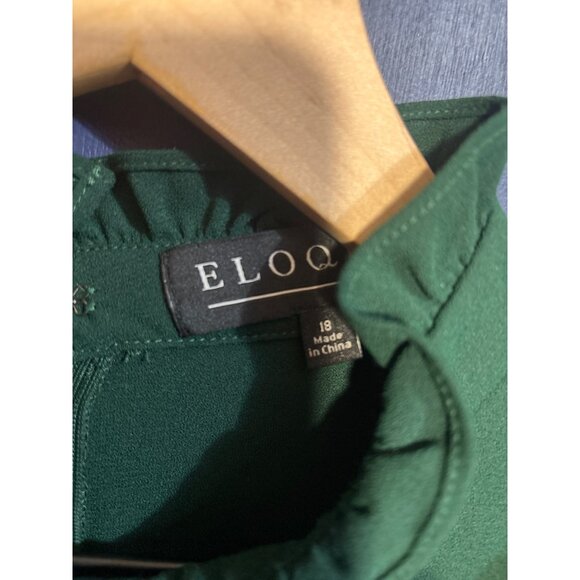 Eloquii Womens Green Ruffle Short Sleeve Dress Size 18 NWT - Picture 4 of 4